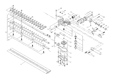 Gear Case / Cutters Diagram and Parts List for 78703 99922201087 Shindaiwa Trimmer