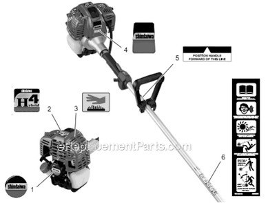 Page O Diagram and Parts List for PS344 T15411001001 - T15411999999 Shindaiwa Power Broom