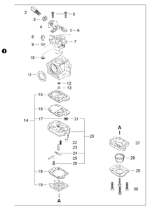 Carburetor Diagram and Parts List for EB500 P30236000000 - P30236999999 Shindaiwa Leaf Blower / Vacuum