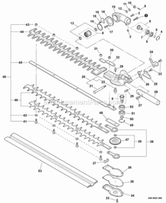 Blades_Gear_Case Diagram and Parts List for AHS254 T12513001001 - T12513999999 Shindaiwa Hedge Trimmer