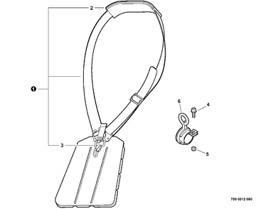 Shoulder Harness Diagram and Parts List for BCK-9 99922201622 Shindaiwa Trimmer