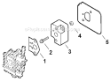 Part Location Diagram of 13001013410 Echo Intake Gasket