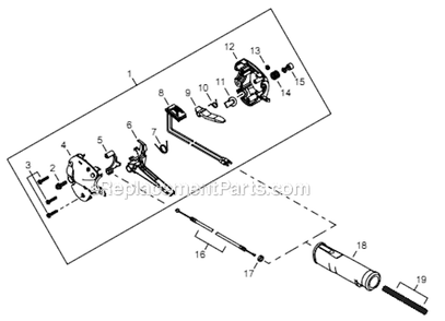 Page M Diagram and Parts List for PS344 T15312001001 - T15312999999 Shindaiwa Power Broom
