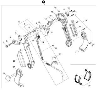 Throttle Control Diagram and Parts List for EB500 P30236000000 - P30236999999 Shindaiwa Leaf Blower / Vacuum