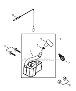 Page E Diagram and Parts List for PS344 T15411001001 - T15411999999 Shindaiwa Power Broom