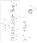 Page J Diagram and Parts List for EB3410  Shindaiwa Leaf Blower / Vacuum