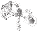 Part Location Diagram of E103000950 Shindaiwa Case, Fan