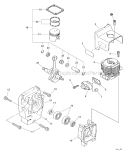 Engine and Engine Cover Diagram and Parts List for EB45  Shindaiwa Leaf Blower / Vacuum