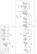 Page F Diagram and Parts List for EB633RT P02511001001-P02511999999 Shindaiwa Leaf Blower / Vacuum