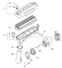 Part Location Diagram of P021005701 Shindaiwa Air Filter Case Assembly