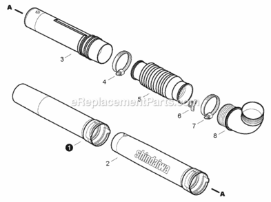 Blower_Tubes Diagram and Parts List for EB633RT P39012001001 - P39012999999 Shindaiwa Leaf Blower / Vacuum