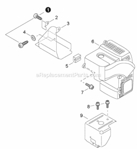 Engine_Cover Diagram and Parts List for EB633RT P39012001001 - P39012999999 Shindaiwa Leaf Blower / Vacuum
