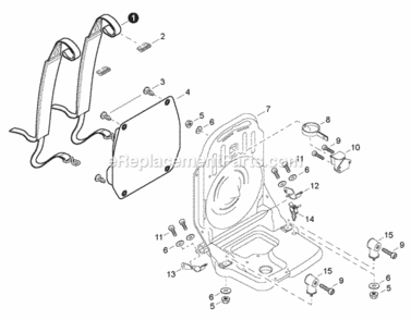 Backpack_Frame_Harness Diagram and Parts List for EB633RT P39111001001 - P39111999999 Shindaiwa Leaf Blower / Vacuum