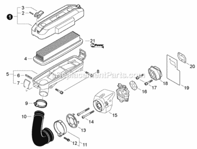 Part Location Diagram of P021014460 Shindaiwa Air Filter Case Assy