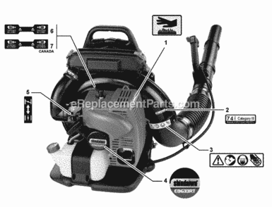 Part Location Diagram of X503012170 Shindaiwa Label - Model -- Eb633Rt