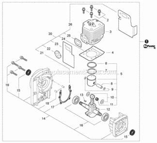 Engine Diagram and Parts List for EB633RT P39111001001 - P39111999999 Shindaiwa Leaf Blower / Vacuum