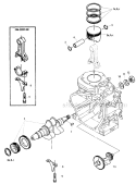 Crankshaft, Piston Diagram and Parts List for EGR6000  Shindaiwa Generator
