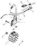 Gear Case Diagram and Parts List for ES726  Shindaiwa Sprayer