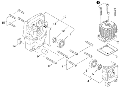 Cylinder / Crankcase Diagram and Parts List for EB500 P30236000000 - P30236999999 Shindaiwa Leaf Blower / Vacuum