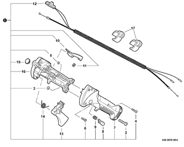Throttle Control Diagram and Parts List for BCK-11 T10212001001 - T10212999999 Shindaiwa Trimmer