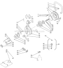 Handle, Clutch Diagram and Parts List for GP45  Shindaiwa Water Pump