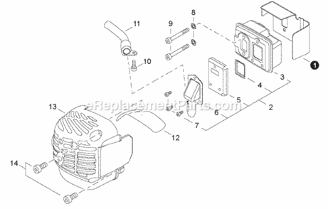 Part Location Diagram of A313001741 Shindaiwa Guide, Exhaust