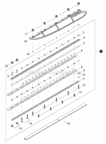 Part Location Diagram of X411001270 Shindaiwa Cutter - 40-In. 101Cm