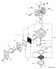 Carburetor_--_Rb-K92A Diagram and Parts List for HT232 T25113001001 - T25113999999 Shindaiwa Hedge Trimmer