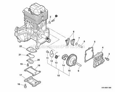 Cam_Gear_Reed_Valve Diagram and Parts List for LE254 T13212001001 - T13212999999 Shindaiwa Edger