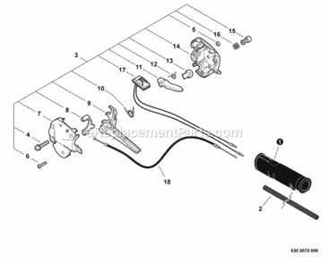 Control_Handle_Throttle_Cable Diagram and Parts List for LE254 T13212001001 - T13212999999 Shindaiwa Edger