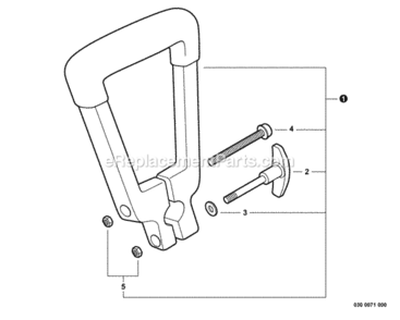 Front_Handle Diagram and Parts List for LE254 T13212001001 - T13212999999 Shindaiwa Edger