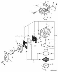Carburetor_--_Rb-K99 Diagram and Parts List for LE254 T13311001001 - T13311999999 Shindaiwa Edger