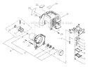 Cylinder Cover, Fan Cover, Reed Valve Diagram and Parts List for M2510  Shindaiwa Trimmer
