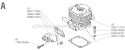 Page A Diagram and Parts List for RC-45  Shindaiwa Brush Cutter
