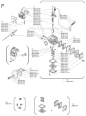Page P Diagram and Parts List for T-250  Shindaiwa Trimmer