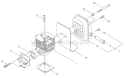 Cylinder, Intake, Muffler Diagram and Parts List for T230XR-EMC 36005665-36007144 Shindaiwa Trimmer