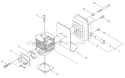 Cylinder, Intake, Muffler Diagram and Parts List for T230XR-EMC 9013195-9095664 Shindaiwa Trimmer