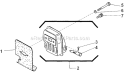 Muffler Diagram and Parts List for T230X 2000303 and Up Shindaiwa Trimmer