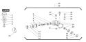 Gear Case Diagram and Parts List for T230X 2000303 and Up Shindaiwa Trimmer
