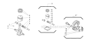 Clutch, Piston Diagram and Parts List for T230 2000303 and Up Shindaiwa Trimmer