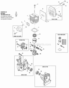 Crankcase_Cylinder_Muffler Diagram and Parts List for T230  Shindaiwa Trimmer