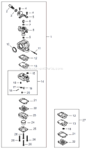 Page G Diagram and Parts List for T242EVC T242 EVC Shindaiwa Trimmer