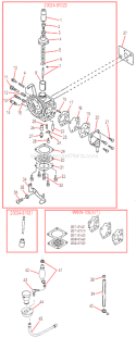 Carburetor (Non EPA/CARB) Diagram and Parts List for T270  Shindaiwa Trimmer