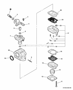 Carburetor_--_Wyk-352 Diagram and Parts List for T282 T09612001001 - T09612999999 Shindaiwa Trimmer