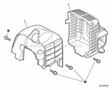 Engine_Cover_Muffler_Cover Diagram and Parts List for T282 T09612001001 - T09612999999 Shindaiwa Trimmer