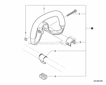 Front_Handle Diagram and Parts List for T282 T09612001001 - T09612999999 Shindaiwa Trimmer