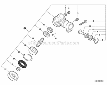 Gear_Case Diagram and Parts List for T282 T09711001001 - T09711999999 Shindaiwa Trimmer