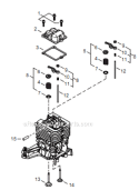 Page D Diagram and Parts List for T344 T14811001001 - T14811999999 Shindaiwa Trimmer