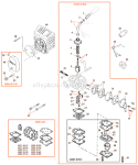 Page J Diagram and Parts List for T350  Shindaiwa Trimmer
