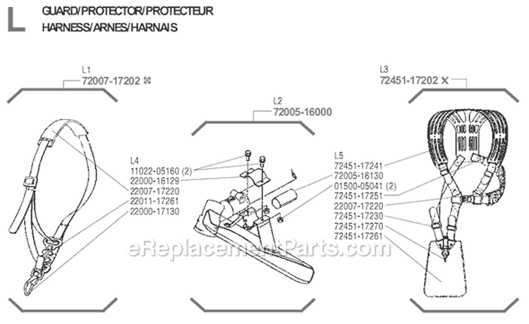 Page L Diagram and Parts List for T-25  Shindaiwa Trimmer